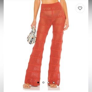 Tularosa Hayden Crochet Pants in Blood Orange
